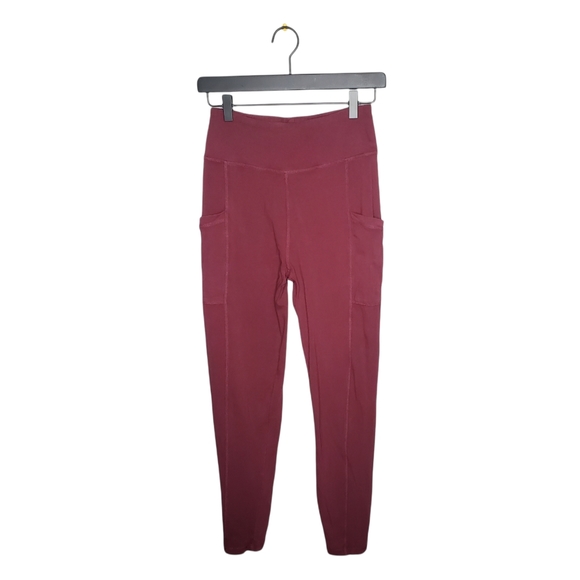 Anthropologie - Saturday Sunday Leggings Maroon Women's Size Small Red Pockets - Picture 3 of 16
